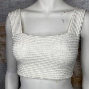 Urban Outfitters Ribbed Knit crop top White Small